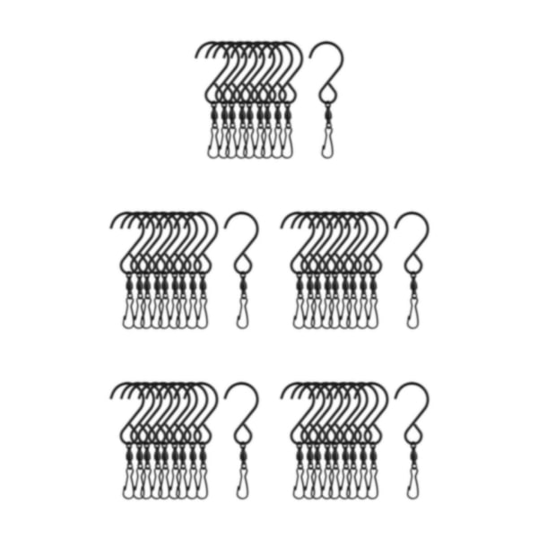 1/3/5 10x Swivel S Hooks Clips för upphängning av trädgårdsvindsnurror Black 3.5 Inch 5Set