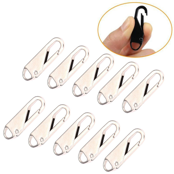 1/2/3/5 10 st För Zipper Pull Replacement Metal För Zipper Silver 10 pcs 1 Pc