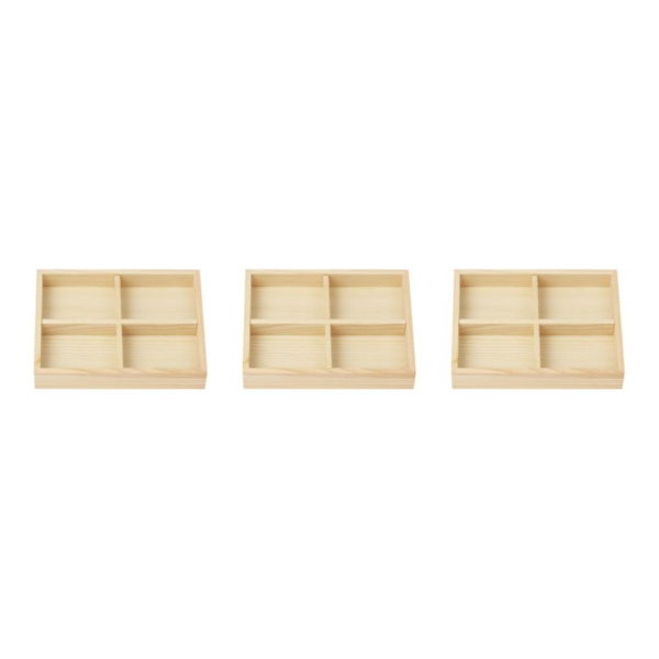 1/3/5 Smycken Display Fack Case Pärlor Hållare Ädelstensarmband 4 grids 7.87x5.91x1.38 Inch 3Set