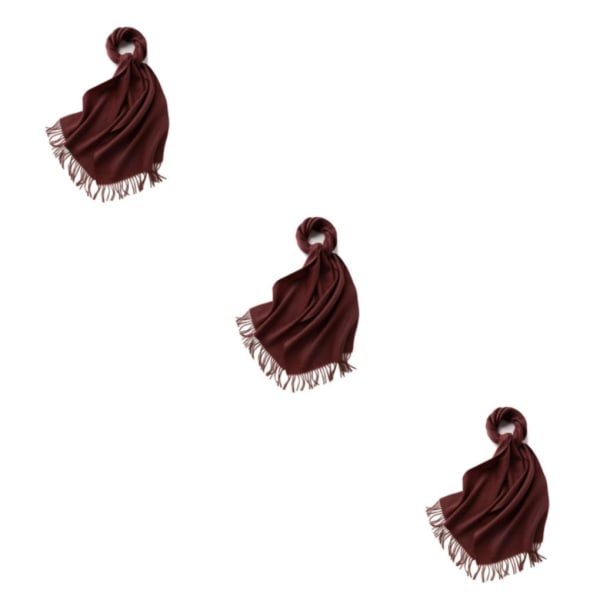 1/2/3 unisex halsduk med fransar Varm och mysig tubscarf för purplish red 3Set