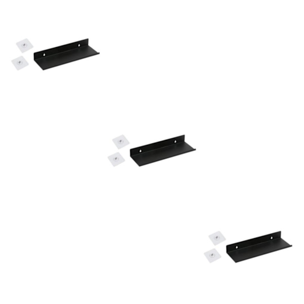 1/2/3 Skadefri För flytande väggmonterad hylla för hemmet Black M 3PCS
