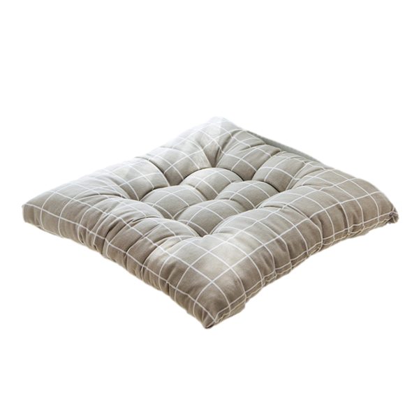 1/2 mjuk och bekväm fyrkantig stolsdyna för mysig sits gray grid 2PCS
