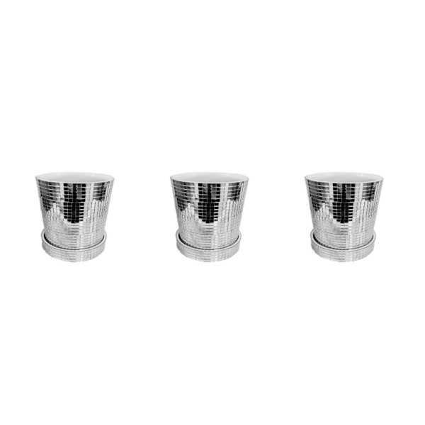 1/2/3 glasspegel lysande keramisk planteringskruka Daglig dekoration 12.8cm 3PCS