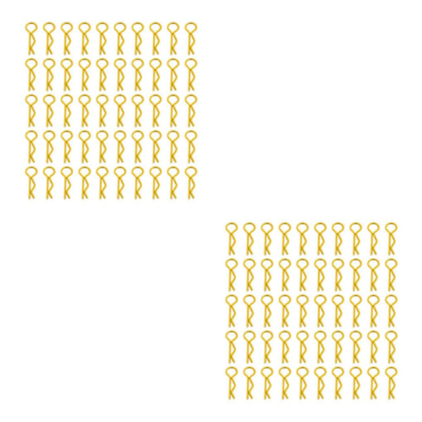 1/2/3/5 RC Body Shell Clips R Shape för 1/10 RC racingbil gold length 24mm 2Set