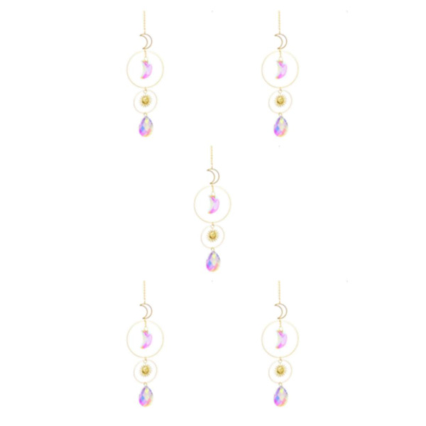 1/2/3/5 Crystal Balkong Fönsterhängande Dekor Vägg Rainbow Maker Model 3 40cm 5Set
