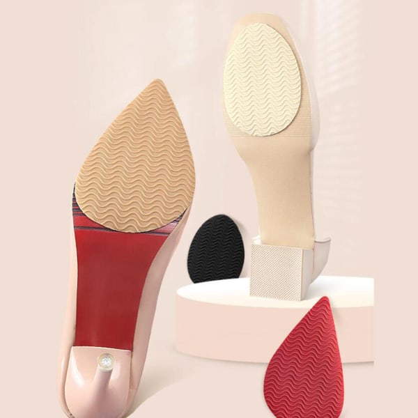 1/2/3/5 Non För Slip Shoe Pads Självhäftande gummi för hög Round Head Khaki 1Set