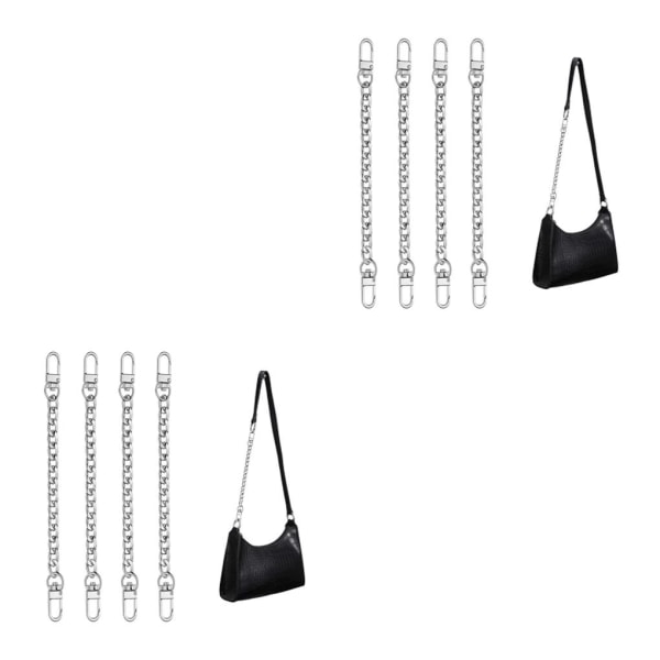 1/2/3/5 4 stycken Snygg metall platt kedja handväska Strap Förlängare Silver 4 pcs 2PCS