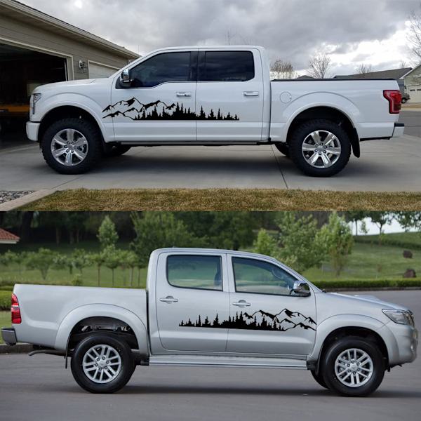 1/2/3/5 2 st PVC Mountain Forest Car Stickers Lätt att installera black 1Set