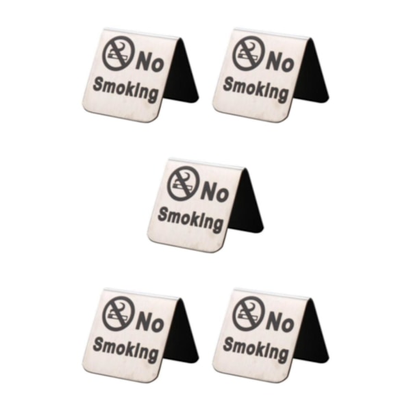 1/2/3/5 No Sign i rostfritt stål, bordsskiva Silver No Smoking 5Set