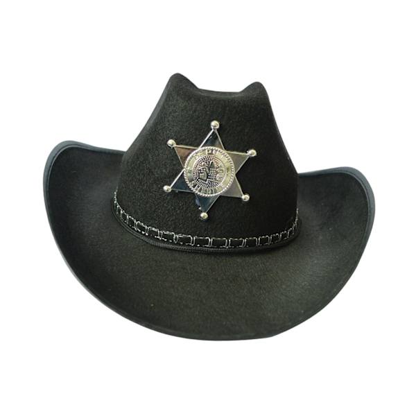 Damer Män Western Cowboyhatt Solhatt med String För Jazzhatt Black