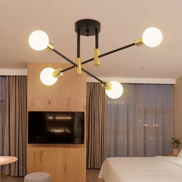 Modern sputnik ljuskrona taklampa för vardagsrum 4 Lights