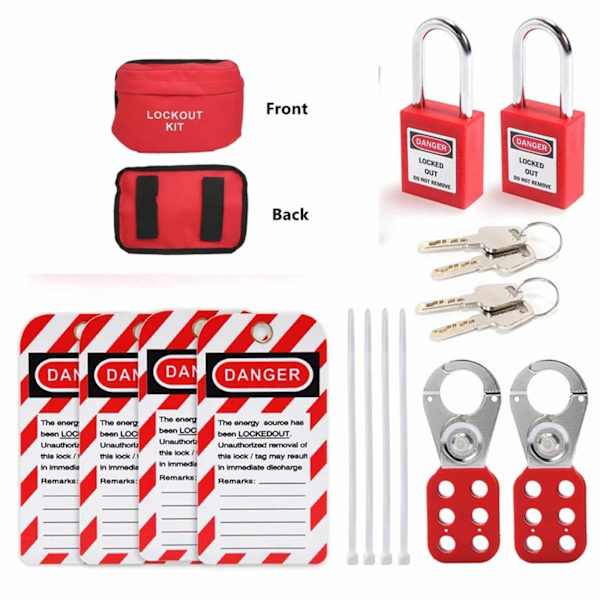 1/2/3 Industrial Lockout Kit för Heavy-Duty Tags Hasps och