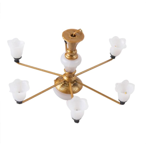 1/2/3 Modern Miniatyr Ljuskrona Celing Lampa Modell Layout Dekor Golden Warm Light 8.2x4.5cm 1Set