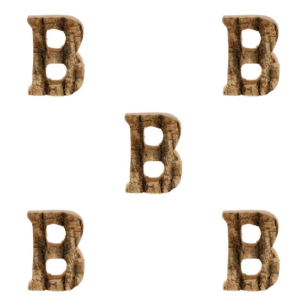 1/2/3/5 Handgjorda träbokstäver Dörrnummer Alfabetbokstav letter B 5Set