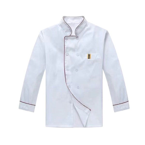 Kockkläder i polyester Mjuka och andas för komfort unisex white（long sleeve） L