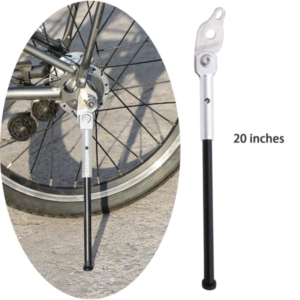 1/2/3 Alloy Folding Bike Kickstand För Bicycle Support Kick Silver 20 inch 1 Pc