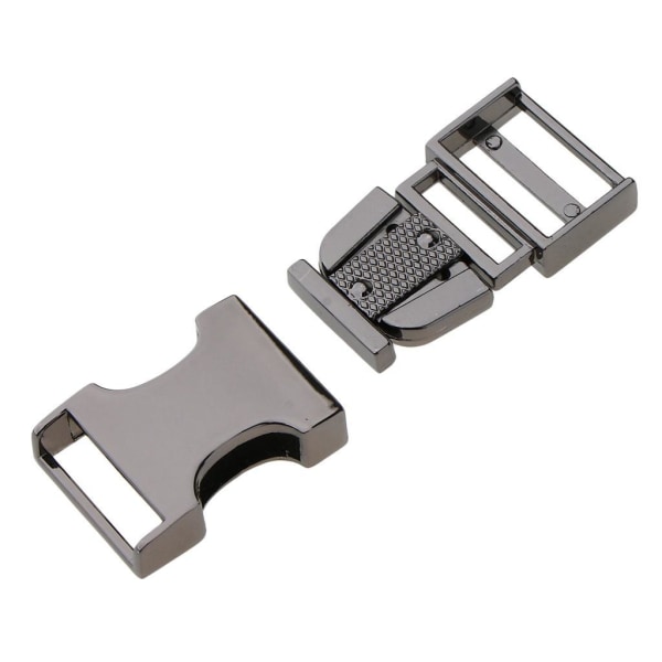 1/5 metallväska Webbing Bälte Spänne Clip Spänne Gray black Inner diameter 19mm 1Set