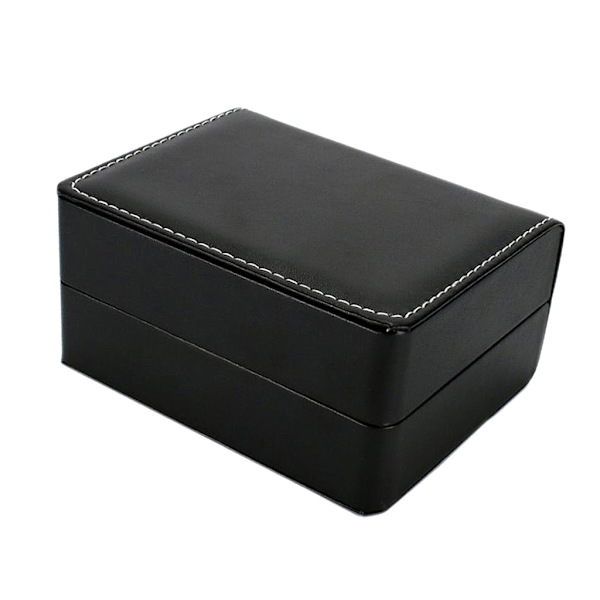 Svart PU läder Single Slot Watch Armband Case Armbandsur Box