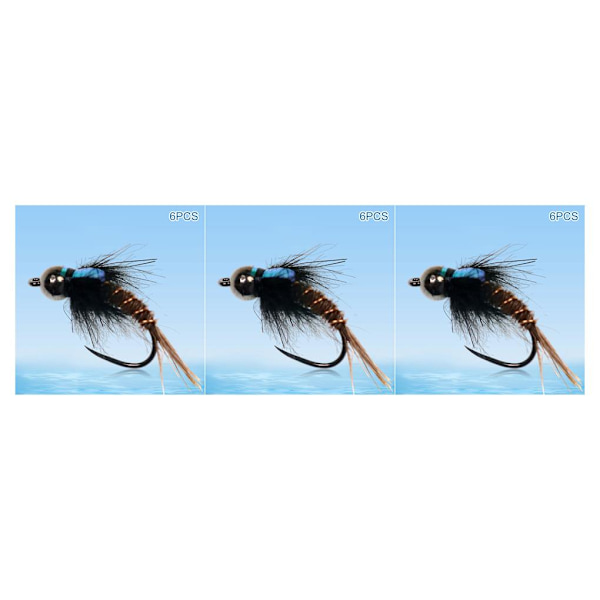 1/2/3/5 6 st 8 1012 flugfiskeflugor Premium Tungsten Bead Head 8# hook 6 pcs 3PCS