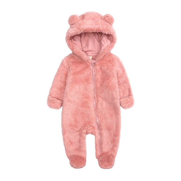 Varm och lätt att bära Baby Vinter Jumpsuit med Luva Lämplig pink 6-9months