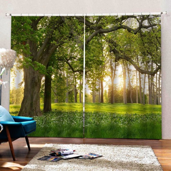 1/2 Digital Printing 3D Gardindraperier för vardagsrummet i sovrummet Big Tree 1Set