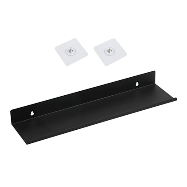1/2/3 Skadefri För flytande väggmonterad hylla för hemmet Black L 1 Pc