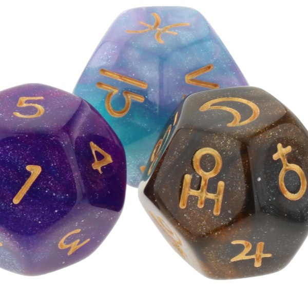 1/2/3/5 3st Akryl Astrologiska Tärningar Konstellationstärningar för Style B 1Set