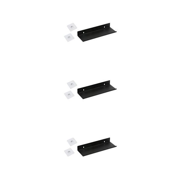 1/2/3 Skadefri För flytande väggmonterad hylla för hemmet Black M 3PCS