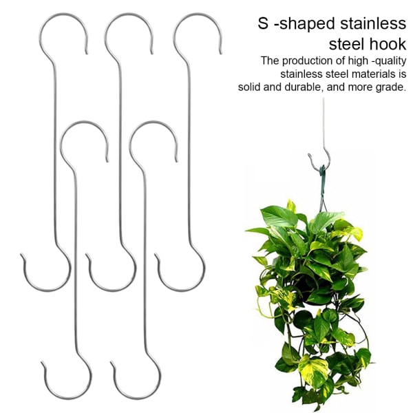 1/2/3/5 5 stycken metallkrokar i rostfritt stål för ett brett utbud av 40cm S Hook 1 Pc