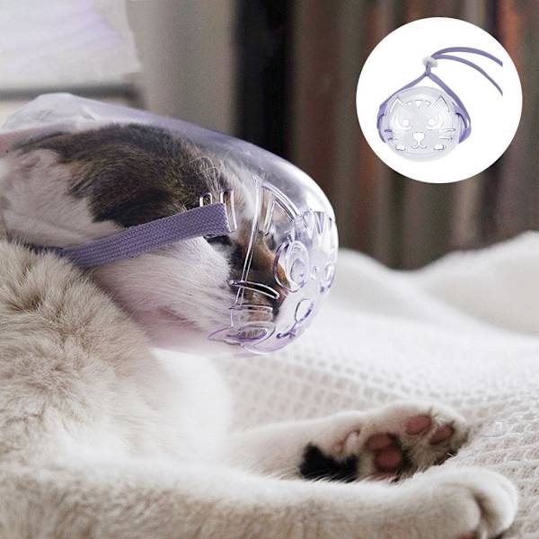 1/2 set Mesh andningsbart kattmunkorg Bekväm säkerhet purple L 1 Pc