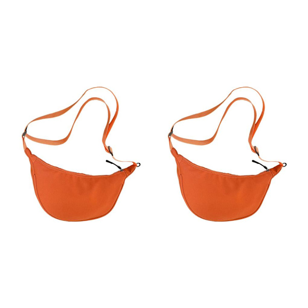 1/2/3/5 Kvinnor Flickor Dumpling Bun Arbetsväska Casual Nylon Orange 2PCS