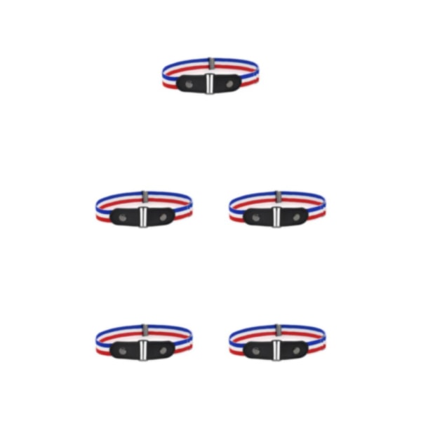 1/2/3/5 Bälte Inget Spänne Osynlig Moderiktig Långvarig Blue-white-red 5PCS