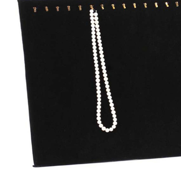 1/2 17 Hook Halsband Smycken Display Stand Pad Fack för Shower Black 30x37cm 1Set