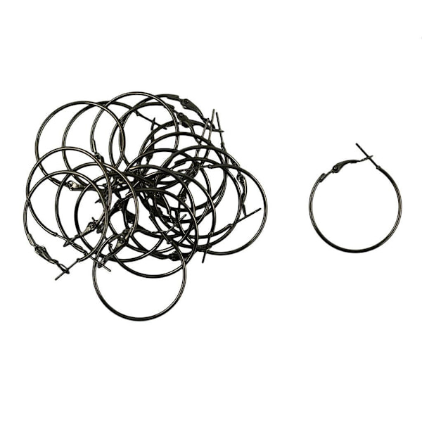 1/2/3/5 20 st 30 mm rund bågeögla, framställning av örhängen Metallic Black 1Set
