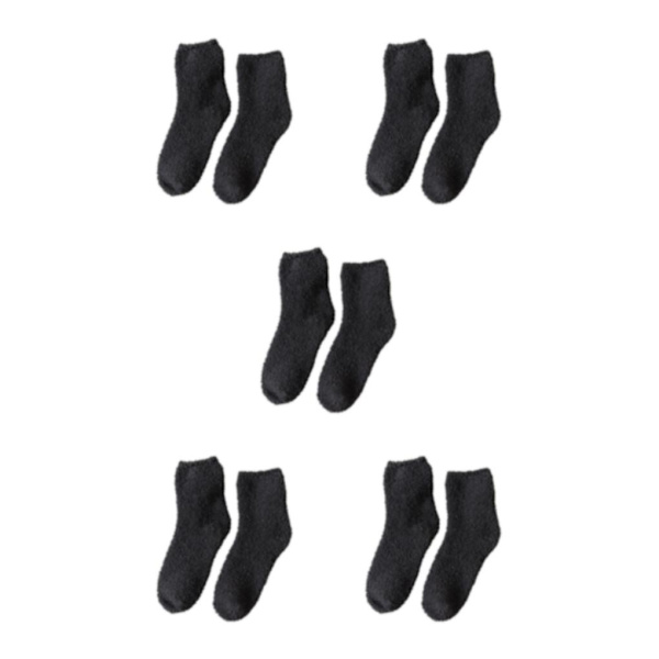 1/2/3/5 10 stycken extra tjocka och elastiska mjuka strumpor Deep Grey 5PCS