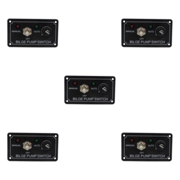 1/3/5 pumpomkopplarpanel ATV manuell avstängd Båtpumpsvippströmbrytare 5Set