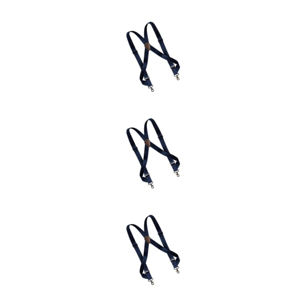 1/3/5 Mens Suspender Swivel Hook X Formad Elastisk 1,4 Bred Navy 3PCS
