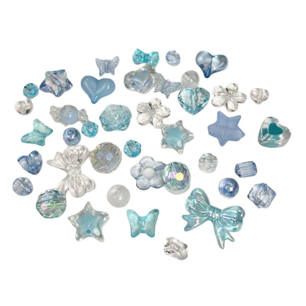 1/2/3 Transparent akrylpärlor Bowknot Love Heart för armband lakes Blue Necklace beads 1Set