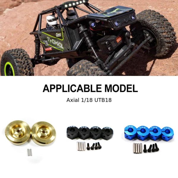 RCGOFOLLOW 2st Mässing Stark Hjul Hexmontering För 1/18 Adapter Titanium