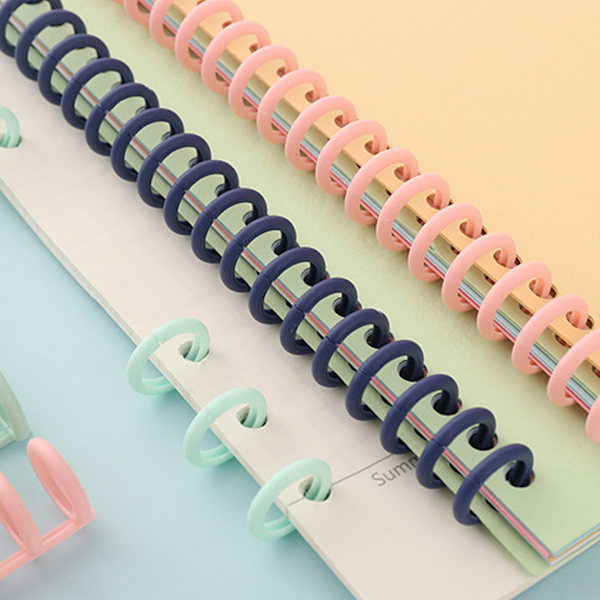 10 stycken plast 30-håls bindringar flexibla och lätta att lossa Deep pink+10pcs