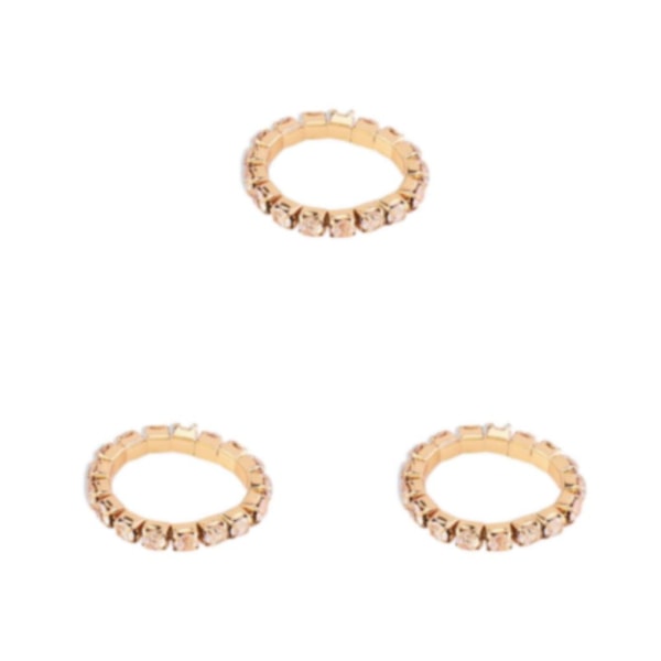 1/2/3/5 Stretch Crystal Ring Utsökt inläggning för Elegant golden 1 row 3PCS