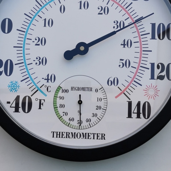 1/2/3/5 9,84'' rund hygrometermätare utomhustemperatur