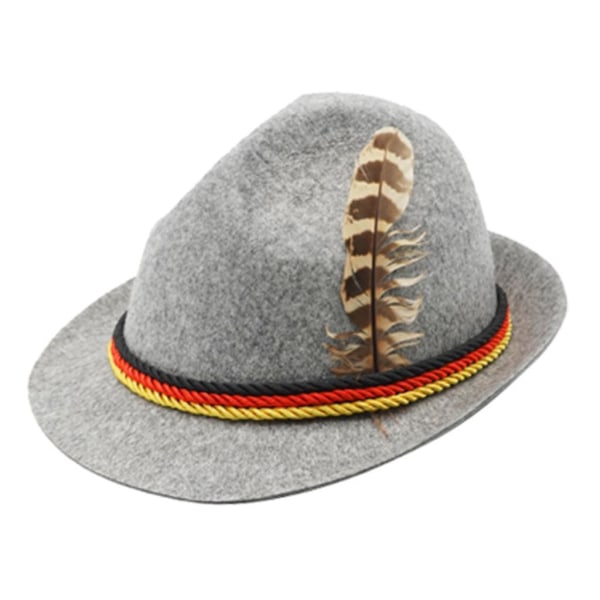 Vuxna Oktoberfest Hatt Bavarian German Beer Cosplay Hat Light Gray