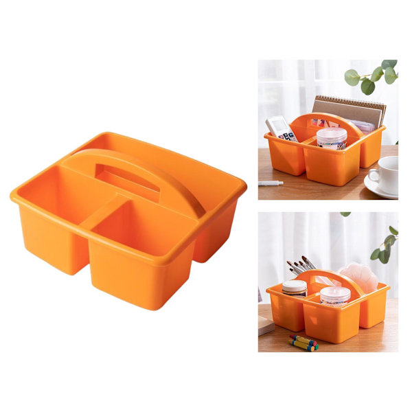Skrivbordsfack För Caddy Hållare Stapelbart case för hantverk Orange
