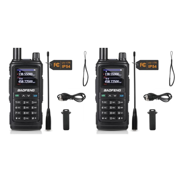 1/2/3 UHF/VHF med trådlös frekvenskopiering Handhållen skinkaradio BLack 2Set