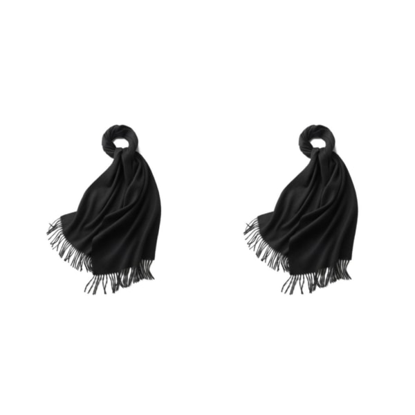 1/2/3 unisex halsduk med fransar Varm och mysig tubscarf för black 2Set
