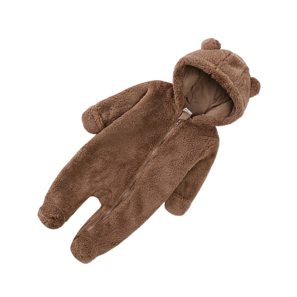 Varm och lätt att bära Baby Vinter Jumpsuit med Luva Lämplig brown 3-6months