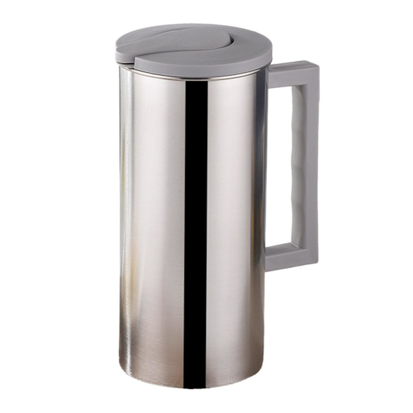 1,6L kallvattenkokare och lock metallvattenkanna för Gray 10 x 23cm