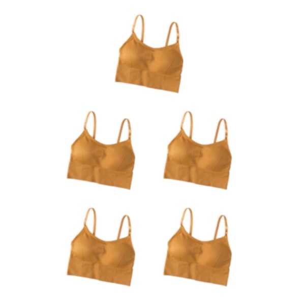 1/2/3/5 Dam Tank Crop Top BH Sexiga Underkläder Underkläder Bralette Orange 5PCS