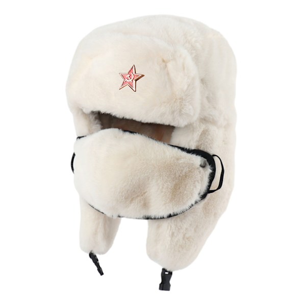 Multi-purpose MenWinter Thermal Bomber Hats för mjukt och varmt Beige sickle hammer